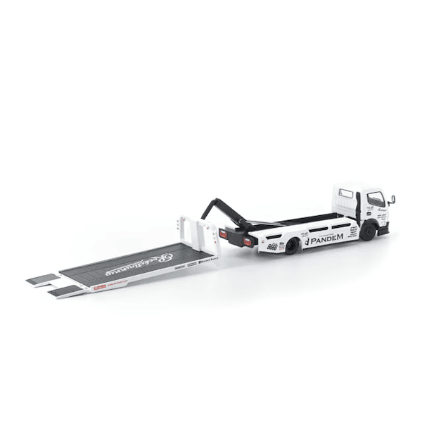 POP RACE 1/64 パンデム ふそう 300 フラットベッドトランスポーター ホワイト